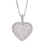 Sterling Silver Pink CZ Heart Necklace with 2in Ext Polished Finish