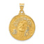 14K Head of Christ Medal Hollow Round Pendant