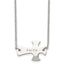 Sophia Jewelers Unisex Polished Stainless Steel Sideways Cross Necklace