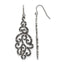 Stainless Steel Polished & Antiqued Crystal Drop Dangle Earrings for Women