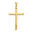 14K Gold Polished 3D Tube Cross Pendant by Sophia Jewelers