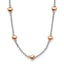 Sterling Silver RH-plated Rose gold-pltd 7-Heart 1.5in ext. Necklace