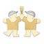 14K Two-Tone Large Double Boys Engravable Charm