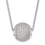 Sterling Silver 925 CZ Bead Necklace with Extender and Polished Charm
