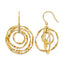 Stainless Steel Gold-Tone Polished Red Lab-Created Crystal Drop Dangle Earrings for Women