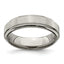 Edward Mirell Titanium Brushed & Polished Beveled 6mm Band