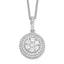 Sophia Jewelers Sterling Silver CZ Necklace with Rhodium-Plated Elegance