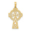 14K Gold Polished Celtic Cross Pendant with Solid Cast Design