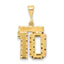 14K Gold Diamond-Cut Number 10 Charm with Polished Finish