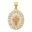 10K Two-Tone Gold Cross Pendant with CZ Stones and Polished Finish