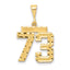 14K Gold Diamond-Cut Number 73 Charm with Polished Finish Medium