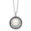 Sophia Jewelers Sterling Silver Rhodium-Plated CZ Shell Pearl Necklace 17