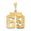 14K Gold Medium Diamond-Cut Number 69 Charm with Polished Finish