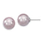 Majestik Sterling Silver Shell Pearl Earrings with Purple Hue and Polished Finish