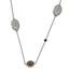 Leaf Smoky Quartz & Black Onyx Necklace in Stainless Steel