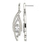 Stainless Steel Polished Marquise Textured Cubic Zirconia Drop Dangle Earrings for Women