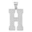 Sterling Silver Rhodium-Plated Initial H Pendant 925 Solid Cast Large Elegant Design