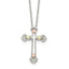 Landstrom's Sterling Silver Necklace with 12K Gold Cross Elegant Design