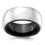 Domed Wedding Band in Black Titanium & Sterling Silver, 10mm