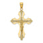 14K Textured Cut-Out Crucifix W/Budded Tips Charm
