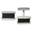 Black IP-Plated Rectangle Cufflinks in Stainless Steel