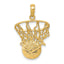 14K Gold Polished Men's Basketball & Net Pendant by Sophia Jewelers