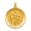 14K Gold Saint Christopher Medal Pendant with Polished Satin Finish