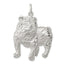 Sterling Silver 925 Bulldog Charm with Anti-Tarnish Solid Cast Design for Men
