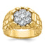 14k Mens Two-tone Mens 1 carat Diamond Nugget Cluster Complete Ring