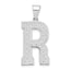 Sterling Silver 925 Rhodium-Plated Large Initial R Pendant Elegant, Casted Design