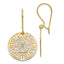 14K Two-tone Greek Key Dangle Earrings