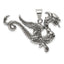 Sophia Jewelers Men's Sterling Silver 925 Antiqued Dragon Charm Pendant