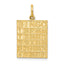 10K Solid Gold Bingo Card Charm with Polished Finish Playful & Elegant