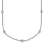 14k White Gold Complete 1/3 carat Bezel-set Diamond and Cable Chain 13-Station 16 inch Necklace