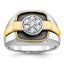 14k Two-tone Mens Polished and Satin Ring Mounting, Mounting Only