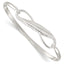 Sterling Silver 925 Infinity Feather Bangle with Polished Finish