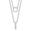 Sterling Silver Rhodium-plated CZ 2-Strand Necklace