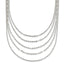 Sterling Silver 5 Strand Fancy Flat Link Necklace
