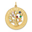 14K Gold Tree of Life Pendant with Colorful CZ Birthstones Polished Finish