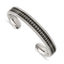 Stainless Steel Polished Black Carbon Fiber Inlay Crosses Bangle Bracelet for Men