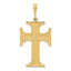 10K Gold Polished Cross Charm with Solid Design 44mm