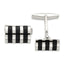 Polished Sterling Silver Onyx Cuff Links