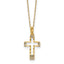 14K Gold CZ Cross Necklace with Polished Finish and Elegant Chain