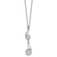 Sterling Silver RH-plated Polished Teardrop pendant w/ 2in ext. Ne