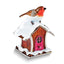 Luxury Giftware by Jere Bejeweled Crystals Silver-tone Enameled BERTIE Robin on Bird House Trinket Box with Matching 18 Inch Necklace