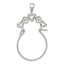 Sterling Silver 925 Heart Charm Holder with Anti-Tarnish Polished Finish