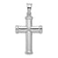 Sterling Silver Rhodium-Plated Reversible Cross Pendant 3D Design