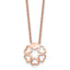 Stainless Steel Polished Rose IP-plated Circle of Hearts 17.25in Necklace