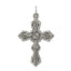 Sterling Silver 925 Antiqued Cross Pendant with Polished Finish Solid Design