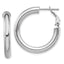 14K White Gold Polished Hoop Earrings with Omega Back Elegant & Lightweight